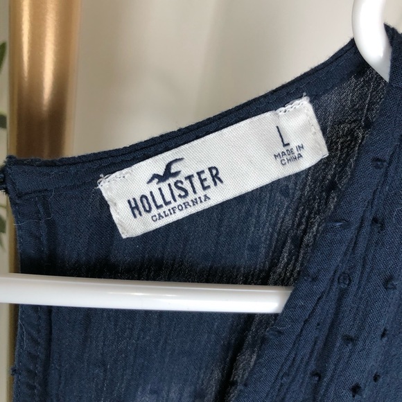 Hollister Navy Long Sleeve Romper Sz L (DJ3) - Picture 3 of 9